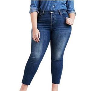 Levi’s Premium Wedgie Skinny High Rise Wedgie Jean Button Fly Raw Hem Jeans-20W
